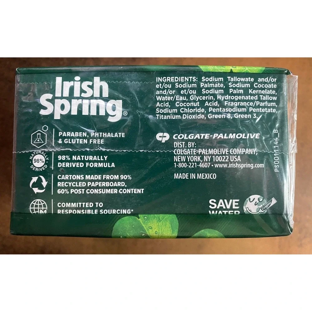 2 BOXES Irish Spring ORIGINAL SCENT Bar Soap 3.75 Ounce (Each Box is 3 bars X 2)